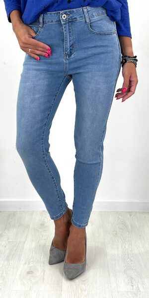 Jeansy elastyczne niebieskie z kokardkami