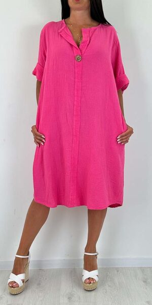 SEWILLA sukienka muślinowa różowa