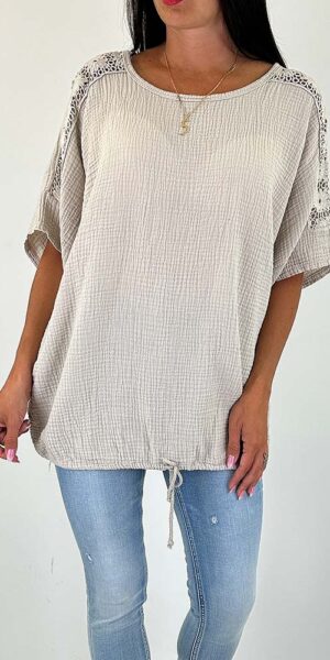 KSAMI BLUZKA oversize beżowa