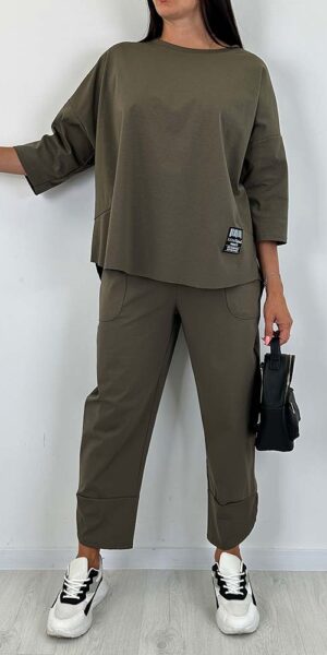 KOMPLET ROXID SPODNIE I BLUZA khaki