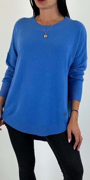 SWETER VALERI dłuższy niebieski