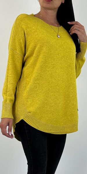 SWETER VALERI dłuższy ŻÓŁTY