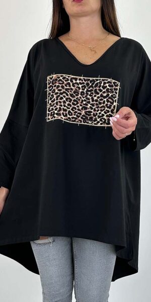 TUNIKA TIGER czarna PLUS SIZE