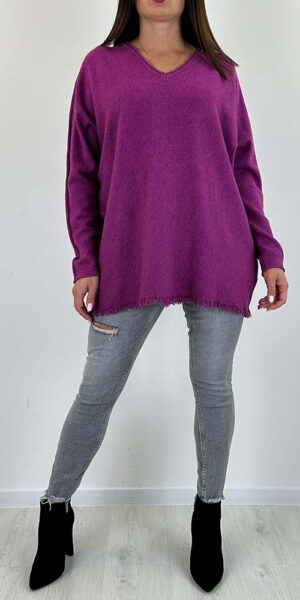 SWETER LIMAGO jagodowy oversize