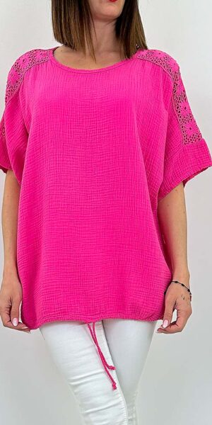 KSAMI BLUZKA oversize fuksja
