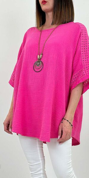 ERGO BLUZKA oversize fuksja