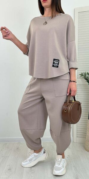 KOMPLET MAJEN SPODNIE I BLUZA fango