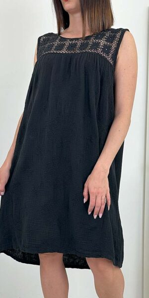SUZAN  sukienka muślinowa CZARNA