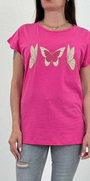 GAMMA BLUZKA T-SHIRT wzór 3 fuksja