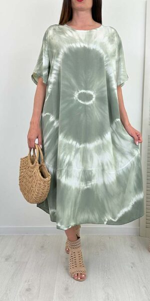 SUKIENKA KERRI wiskoza wzory khaki