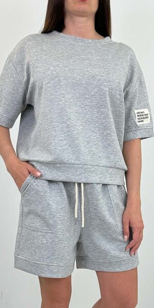 KOMPLET PRADO spodenki + bluza szary