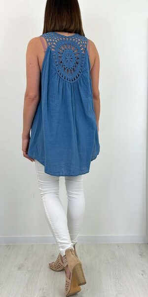 ISTA  BLUZKA odkryte ramiona JEANS