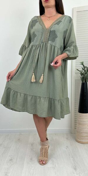 SUKIENKA BELLA SUKIENKA BOHO khaki