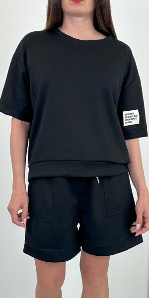 KOMPLET PRADO spodenki + bluza czarny