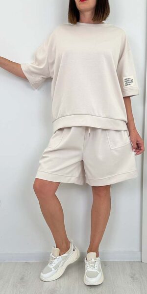 KOMPLET PRADO spodenki + bluza krem