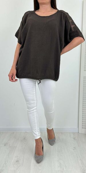 KSAMI BLUZKA oversize czekolada