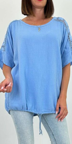 KSAMI BLUZKA oversize niebieska