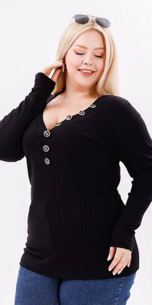 BLUZKA MISS czarna plus size