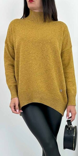 SWETER ETNI golf musztarda