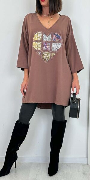 TUNIKA SERCE plus size KAKAO