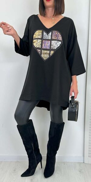 TUNIKA SERCE plus size czarna