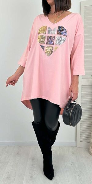 TUNIKA SERCE plus size PUDER
