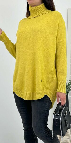 SWETER MISZA golf żółty