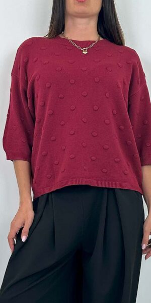 TIRA SWETER bordowy