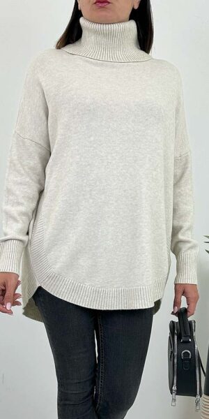 SWETER MISZA golf beżowy