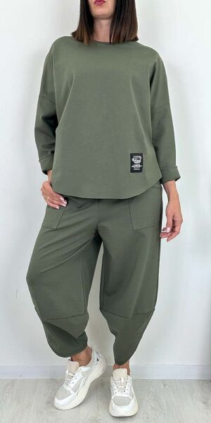 KOMPLET LIBE SPODNIE I BLUZA khaki