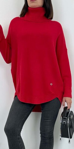 SWETER MISZA golf czerwony