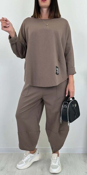 KOMPLET LIBE SPODNIE I BLUZA CIEMNY FANGO