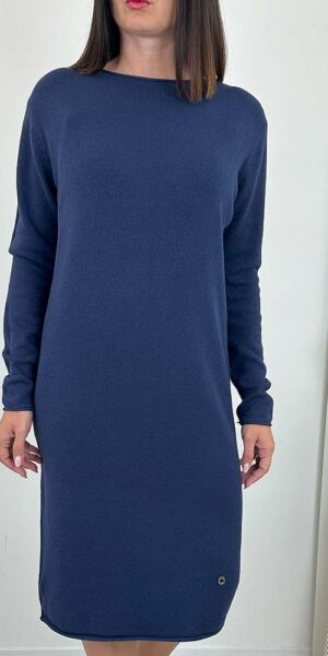 DINA DZIANINOWA SUKIENKA gładka granatowa