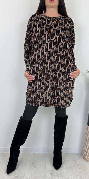 wzór 11 SUKIENKA TUNIKA LOVE WELUROWA z kieszeniami