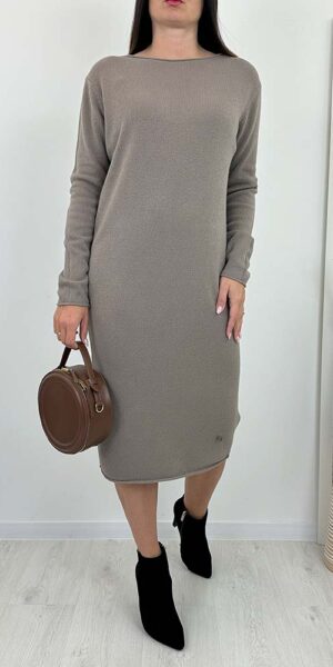 DINA DZIANINOWA SUKIENKA gładka kakao