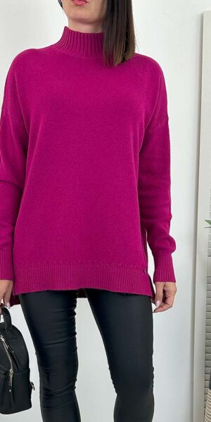 SWETER ETNI golf fuksja
