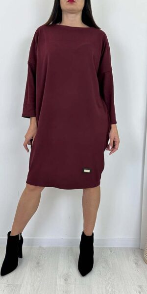 SUKIENKA KAMALIA zamszowa bombka bordo