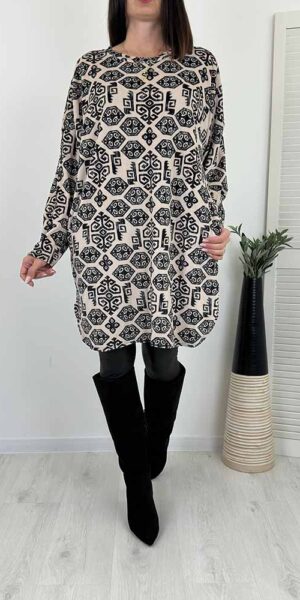 wzór 12 SUKIENKA TUNIKA LOVE WELUROWA z kieszeniami