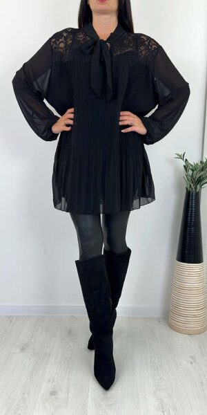 BLUZKA TUNIKA SZYFONOWA LARA czarna