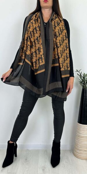 SZAL DEBI brązowy lekki