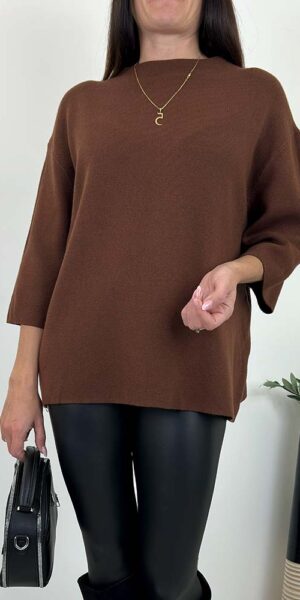 COZY SWETER MIĘKKI I ELEGANCKI czekolada