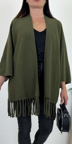 ROLEN KARDIGAN PONCZO SWETER khaki