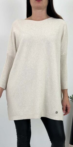 PAMELA DŁUGI SWETER TUNIKA ecri