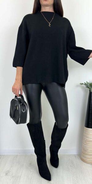 COZY SWETER MIĘKKI I ELEGANCKI czarny