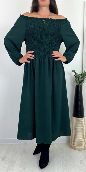 NADIN SUKIENKA hiszpanka butelkowa zieleń