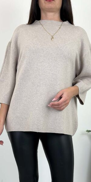 COZY SWETER MIĘKKI I ELEGANCKI beżowy