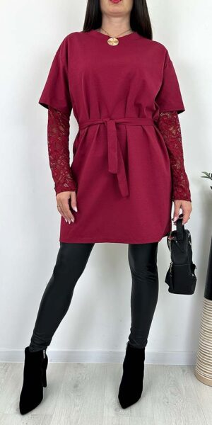 NOLA TUNIKA KORONKOWE RĘKAWY BORDOWA