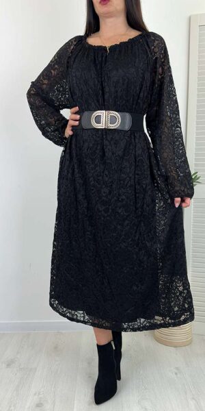 ALBA sukienka koronkowa dekolt hiszpanka czarna