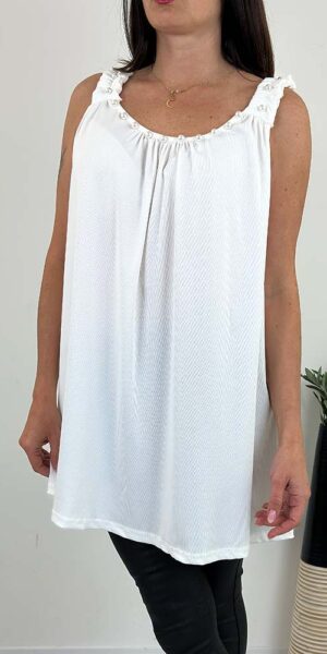 TOP BOKSERKA PEREŁKI BLUZKA biały