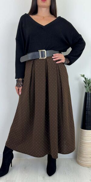 Shila SPÓDNICA w cekiny czekoladowa